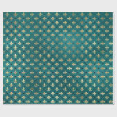Medieval Gold Armor Blauwgroen Elegant Patroon Cadeaupapier (Vlak)