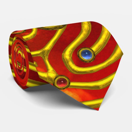 MEDIEVAL GOLD HYPER LABYRINTH MET GEMSTONEN STROPDAS (Opgerold)