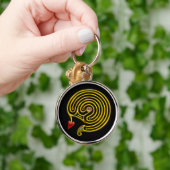 MEDIEVAL GOLD HYPER LABYRINTH MET GEMSTONES Black Sleutelhanger (Hand)