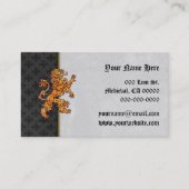 Medieval Gold Lion Black Fleurs Visitekaartje (Voorkant)