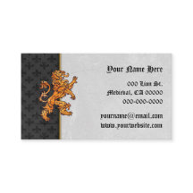 Medieval Gold Lion Black Fleurs