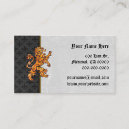 Medieval Gold Lion Black Fleurs Visitekaartje