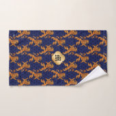 Medieval Gold Lion Blue Fleur de Lis Bad Handdoek (Handdoek)