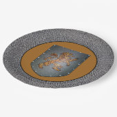 Medieval Gold Lion Gray Chainmail Papieren Bordje (Gekanteld)