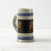 Medieval Gold Lion op zwart Bierpul (Voorkant links)