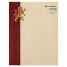 Medieval Gold Lion Red Fleur de Lis