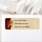 Medieval Gold Lion Red Fleur de Lis Etiket (Insitu)