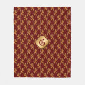 Medieval Gold Lion Red Fleur de Lis Fleece Deken (Voorkant)