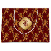 Medieval Gold Lion Red Fleur de Lis Groot Cadeauzakje (Voorkant)