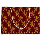 Medieval Gold Lion Red Fleur de Lis Groot Cadeauzakje (Achterkant)