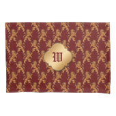 Medieval Gold Lion Red Fleur de Lis Kussensloop (Voorkant)