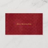 Medieval Gold Lion Red Fleur de Lis Visitekaartje (Achterkant)