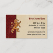 Medieval Gold Lion Red Fleur de Lis Visitekaartje (Voorkant)