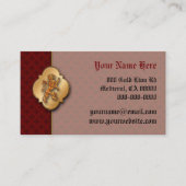 Medieval Gold Lion Red Fleur de Lis Visitekaartje (Voorkant)