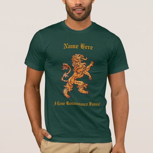 Medieval Gold Lion T-shirt (Voorkant)