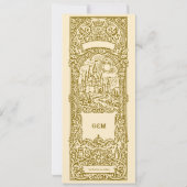 Medieval Gold Wedding Bookmark Save The Date Kaart (Achterkant)