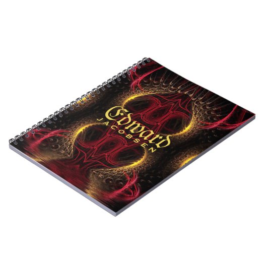 Medieval Golden Hearts Fantasy Fractal Art Notitieboek (Linkerzijde)