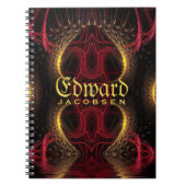 Medieval Golden Hearts Fantasy Fractal Art Notitieboek (Voorkant)