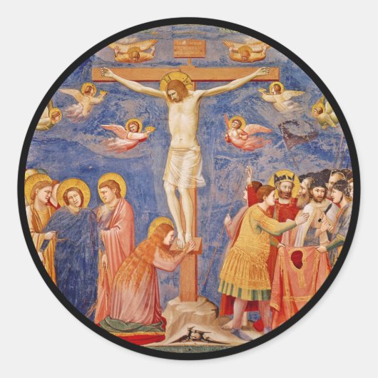 Medieval Good Vrijdag Scene Ronde Sticker (Voorkant)