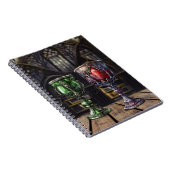 Medieval Gothic Green Red Goblet Castle Library Notitieboek (Rechterzijde)
