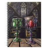 Medieval Gothic Green Red Goblet Castle Library Notitieboek (Voorkant)