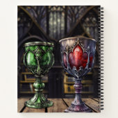 Medieval Gothic Green Red Goblet Castle Library Notitieboek (Achterkant)