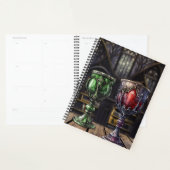 Medieval Gothic Green Red Goblet Castle Library Planner (Display)