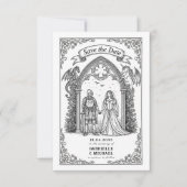 Medieval Gothic Knight Bride Groom Save The Date (Voorkant)