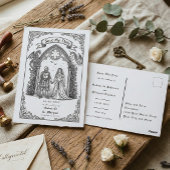 Medieval Gothic Knight Bride Groom Save The Date Briefkaart