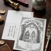 Medieval Gothic Knight Bride Groom Save The Date Briefkaart