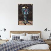 Medieval gothic Paars Blue Goblet Castle Library Canvas Afdruk (Insitu (Slaapkamer))