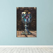 Medieval gothic Paars Blue Goblet Castle Library Canvas Afdruk (Insitu (Houten vloer))