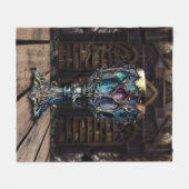 Medieval gothic Paars Blue Goblet Castle Library Fleece Deken (Voorkant (Horizontaal))
