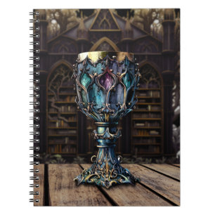 Medieval gothic Paars Blue Goblet Castle Library Notitieboek