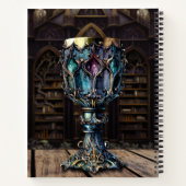 Medieval gothic Paars Blue Goblet Castle Library Notitieboek (Achterkant)