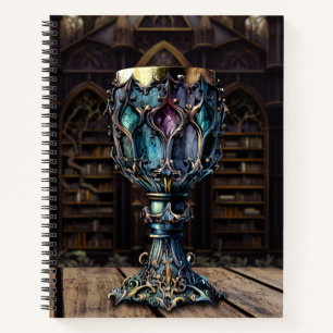 Medieval gothic Paars Blue Goblet Castle Library Notitieboek
