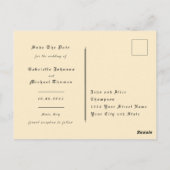 Medieval Gothic Sepia Old Paper Save The Date Briefkaart (Achterkant)