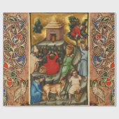 MEDIEVAL GRAPE VINEYARD HARVEST Antiek Grapevine Cadeaupapier (Vlak)