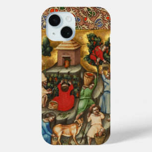 MEDIEVAL GRAPE VINEYARD HARVEST Antiek Grapevine iPhone 15 Case