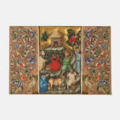 MEDIEVAL GRAPE VINEYARD HARVEST Antiek Grapevine Deurmat (Voorkant)