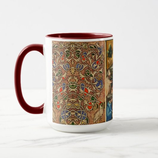 MEDIEVAL GRAPE VINEYARD HARVEST Antiek Grapevine Mok (Links)