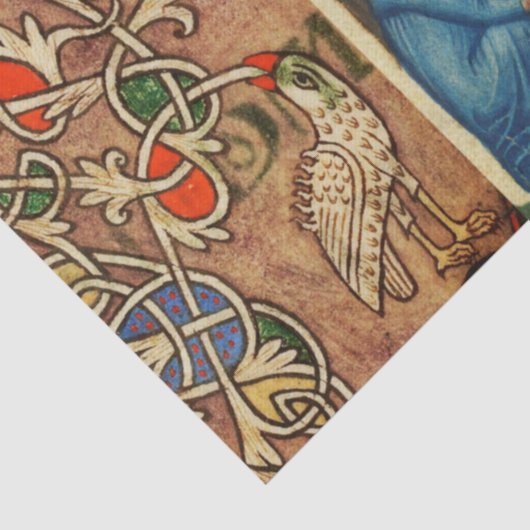 MEDIEVAL GRAPE VINEYARD HARVEST Antiek Grapevine Tissuepapier (Detail)