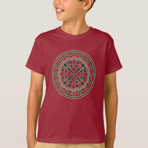 Medieval Green Beige Wreath Leaves Romanesque T-shirt