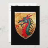 Medieval Green Dragon Shield Kaart (Voorkant / Achterkant)