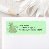 Medieval Green Marble Mythical Fantasy Dragon Etiket (Insitu)