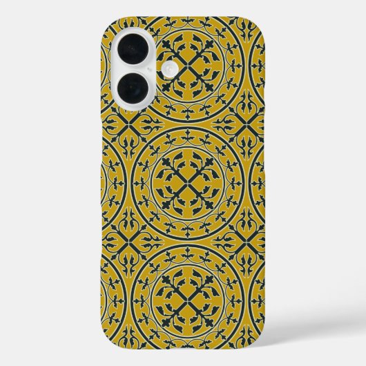 Medieval Green Mustard Wreath Leaves Romanesque Case-Mate iPhone Case (Achterkant)