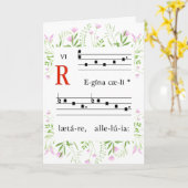 Medieval Gregorian Chant Floral Religieus Pasen C Kaart (Gele Bloem)