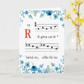 Medieval Gregorian Chant Floral Religieuze Pasen Kaart (Gele Bloem)