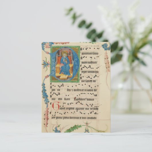 Medieval Gregorian Chant Manuscript-blad Muziek Briefkaart (Staand voorkant)