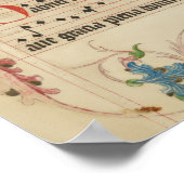 Medieval Gregorian Chant Manuscript-blad Muziek Poster (Hoek)
